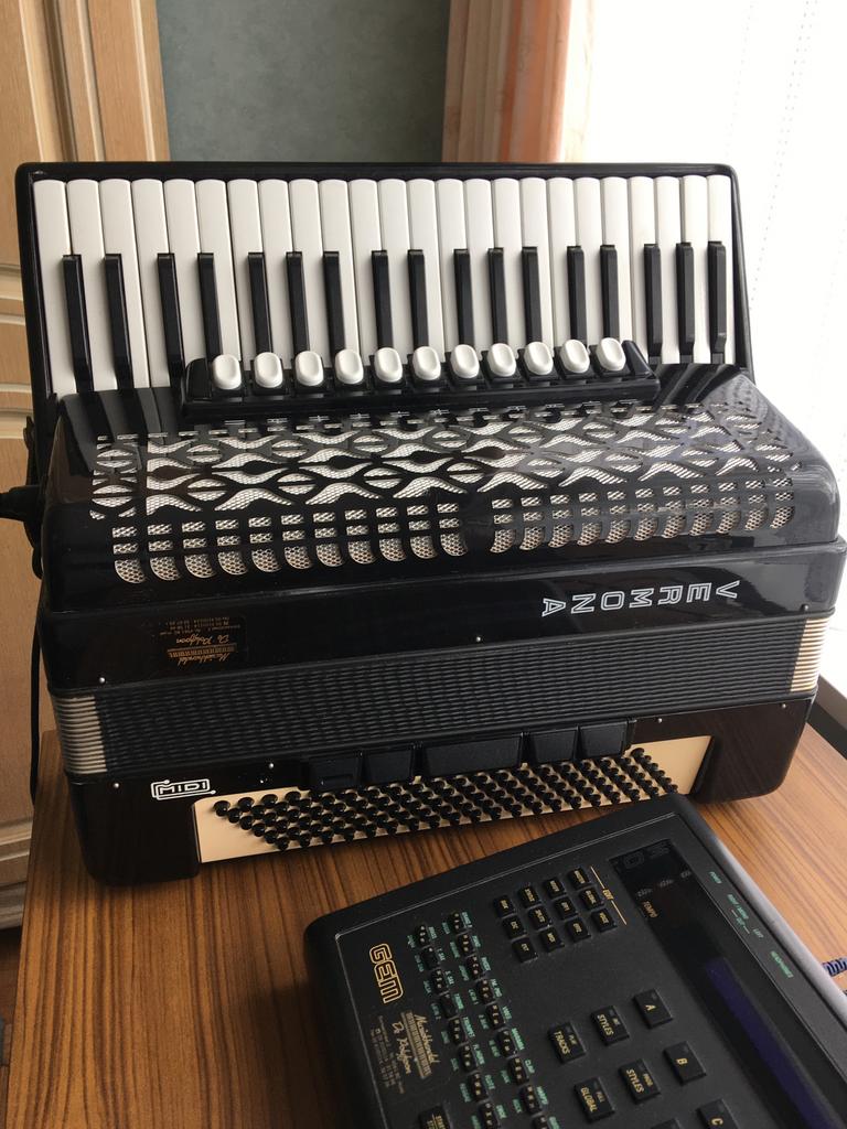 Elktrische accordeon met midi station, Musique & Instruments, Accordéons, Autres marques, Avec bretelles, Enlèvement, Utilisé