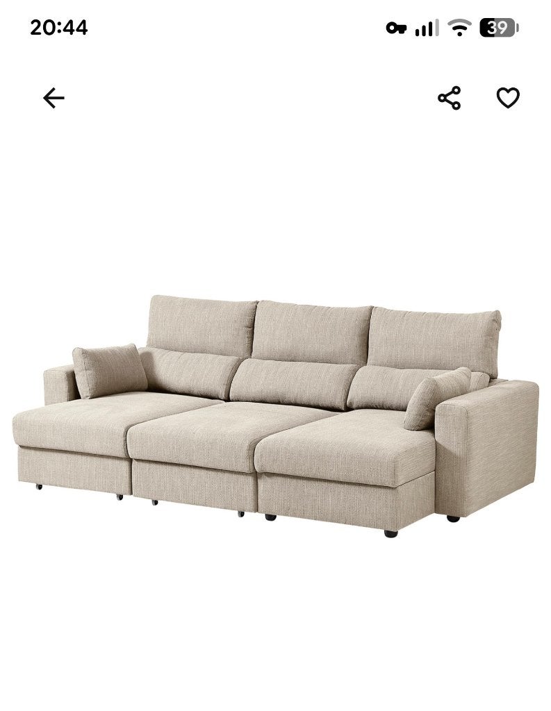 Zetel Eskilstuna 3-zit, Ophalen, 250 tot 300 cm, Gebruikt, 100 tot 125 cm