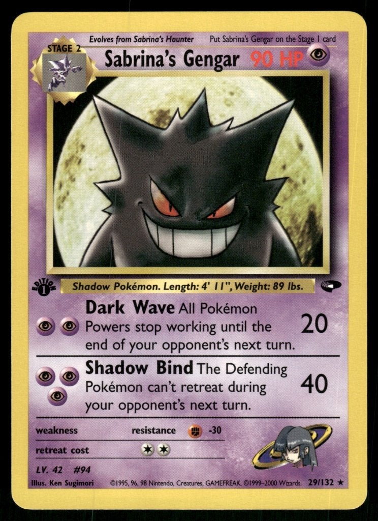 Sabrina's Gengar 29/132 - Gym Challenge (1st editin), Verzenden, Gebruikt