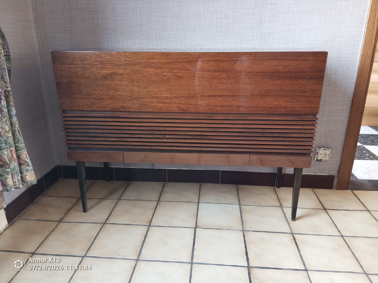Vintage radiomeubel met platenspeler (& handleiding), Enlèvement