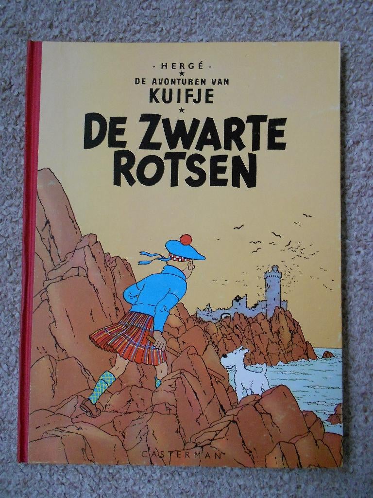 Kuifje - De Zwarte Rotsen - facs rode rug - hardcover 1987, Eén stripboek, Ophalen of Verzenden, Zo goed als nieuw, Herge
