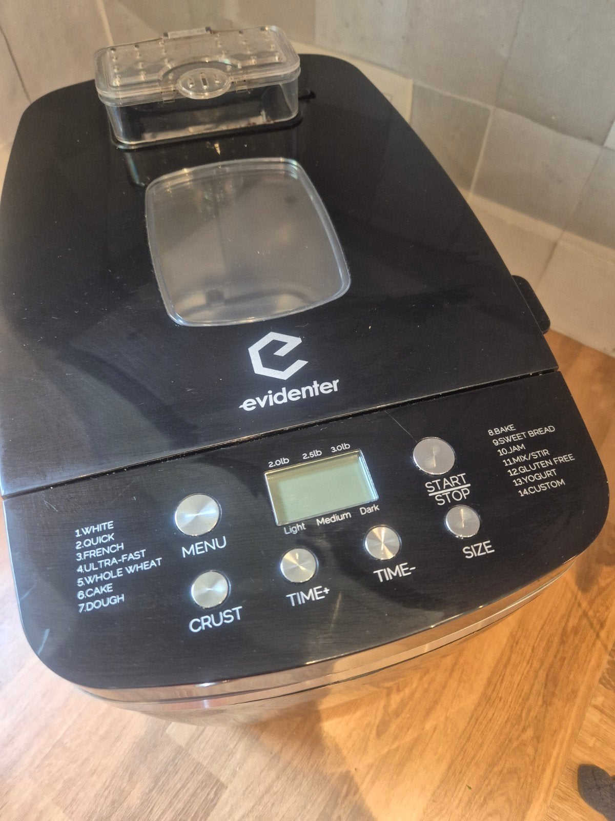 Evidenter BM800 1,3kg zo goed als nieuw, Zo goed als nieuw, 1200 tot 1600 gram deeg, Kijkvenster, Ophalen