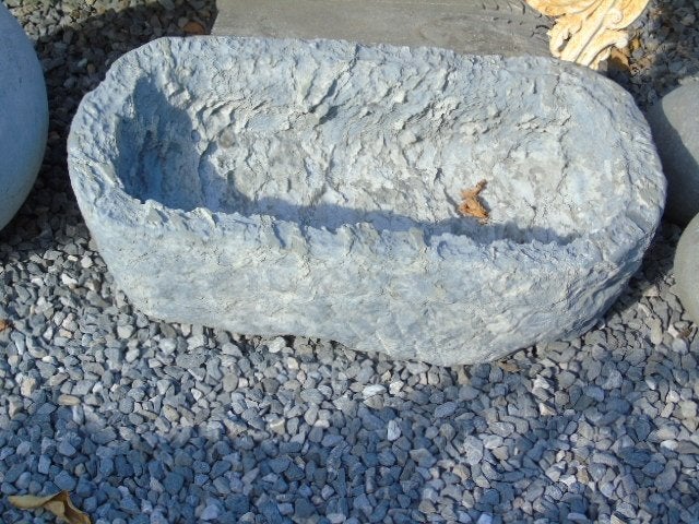 bac ou auge en pierre bleu , jardinière , grand choix !!, Moins de 30 cm, Pierre, Enlèvement, Utilisé