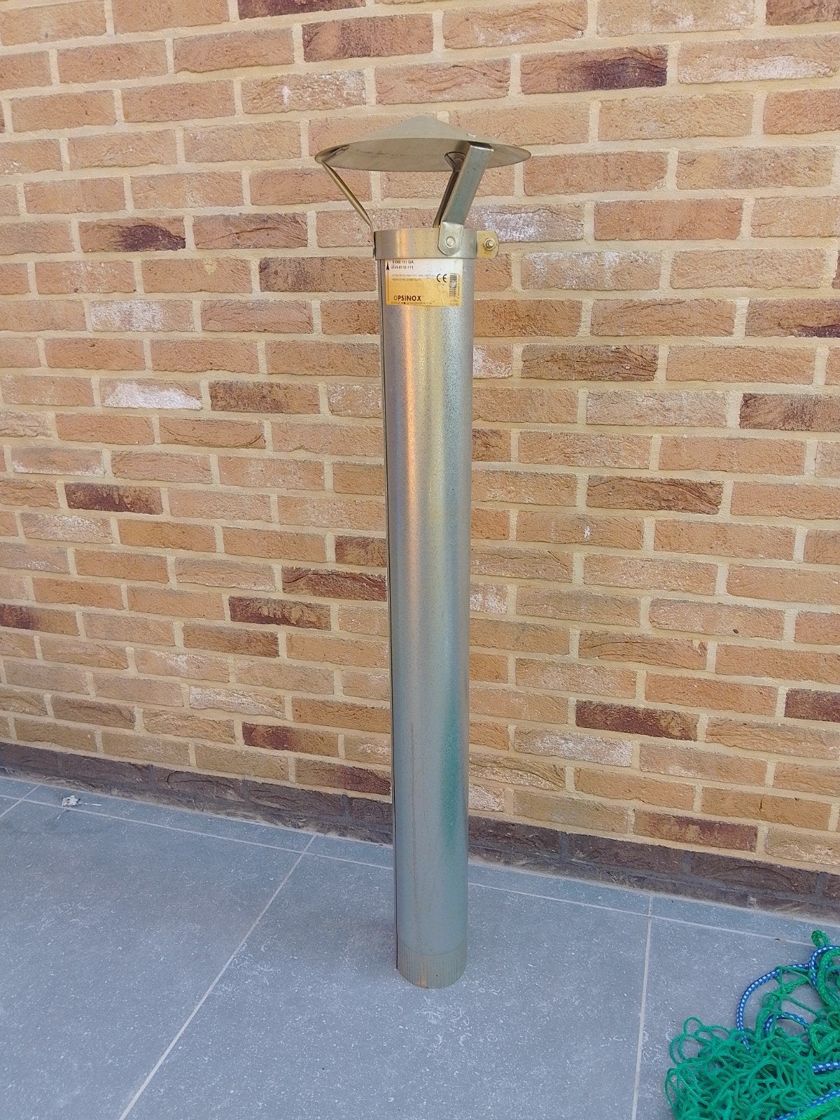 Inox kachelbuis met hoed( nieuw), Ophalen, Inox, Minder dan 20 mm, Nieuw