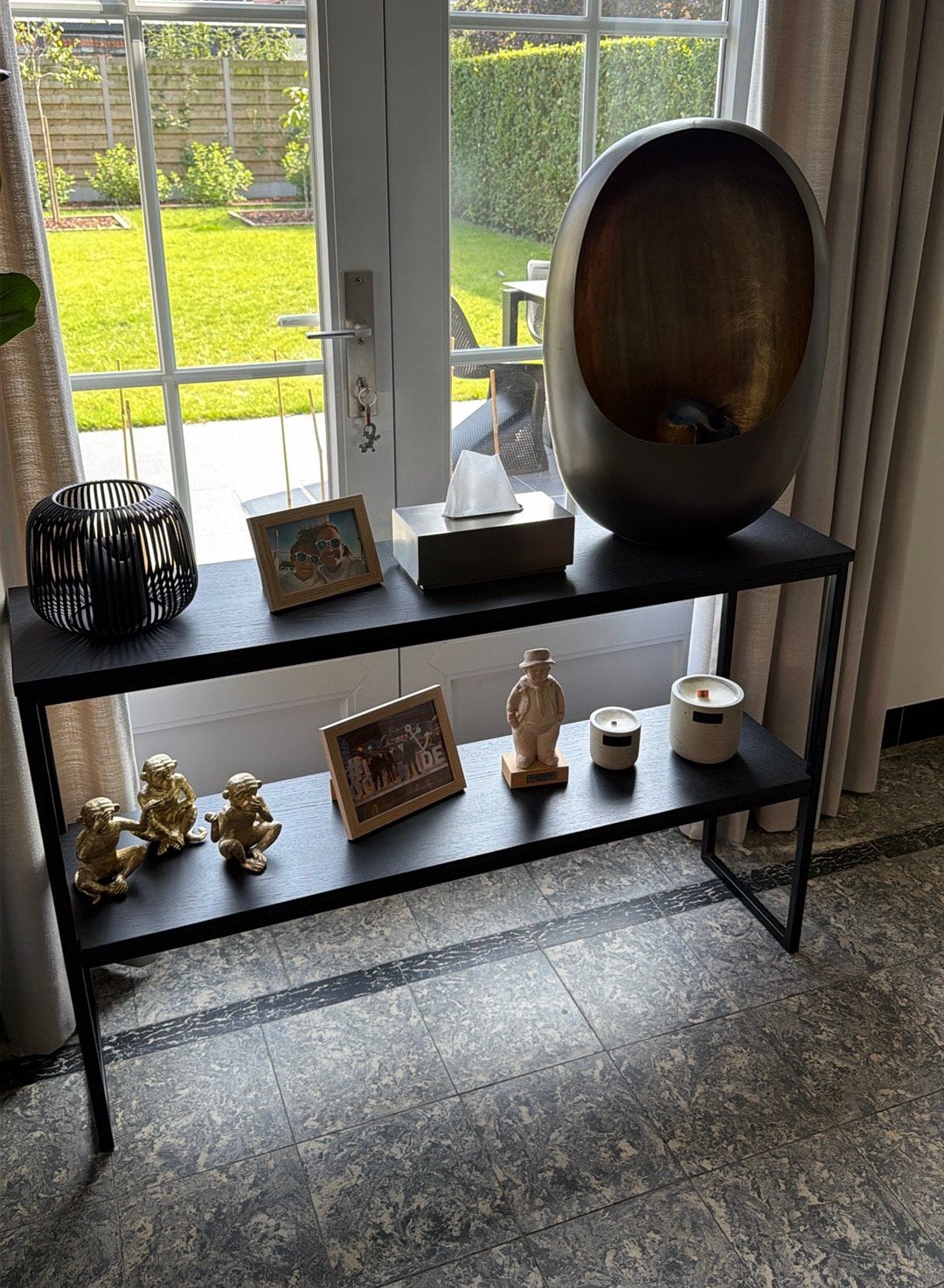 Bijzettafel hout - zwart - T&T Design, Enlèvement, Comme neuf