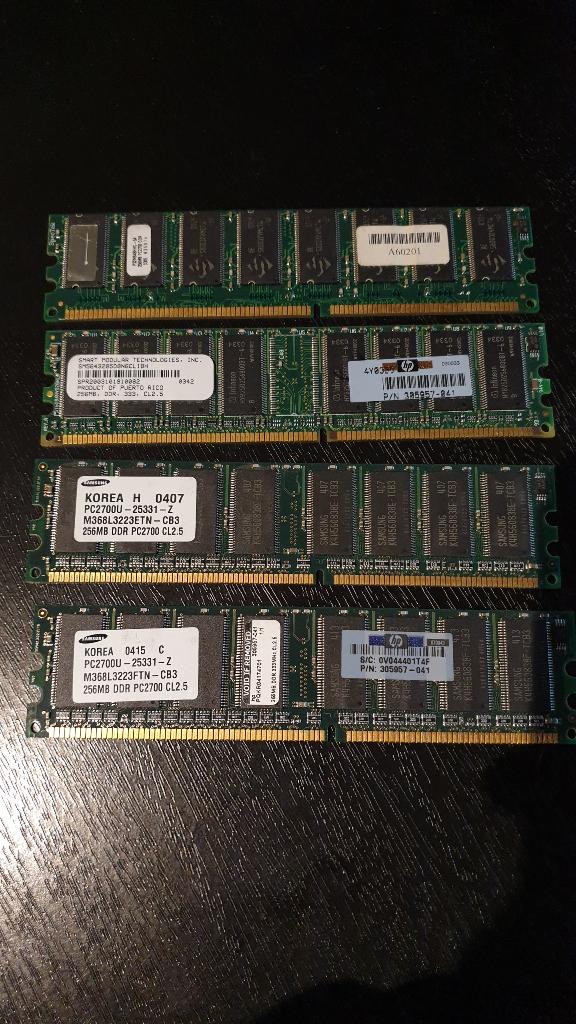 256MB - PC2700 - DDR333 - verschillende merken, Computers en Software, RAM geheugen, Ophalen of Verzenden, DDR, Desktop, Gebruikt