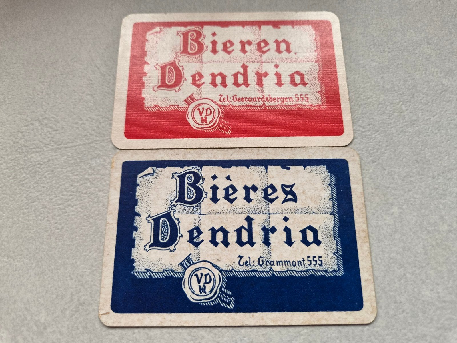 2 speelkaarten bieren dendria, Verzamelen, Biermerken, Verzenden