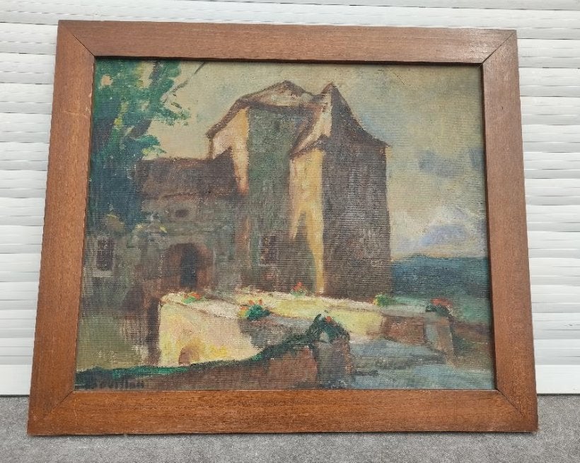 huile sur toile signe georges bouillon, Antiquités & Art, Enlèvement ou Envoi, Toile