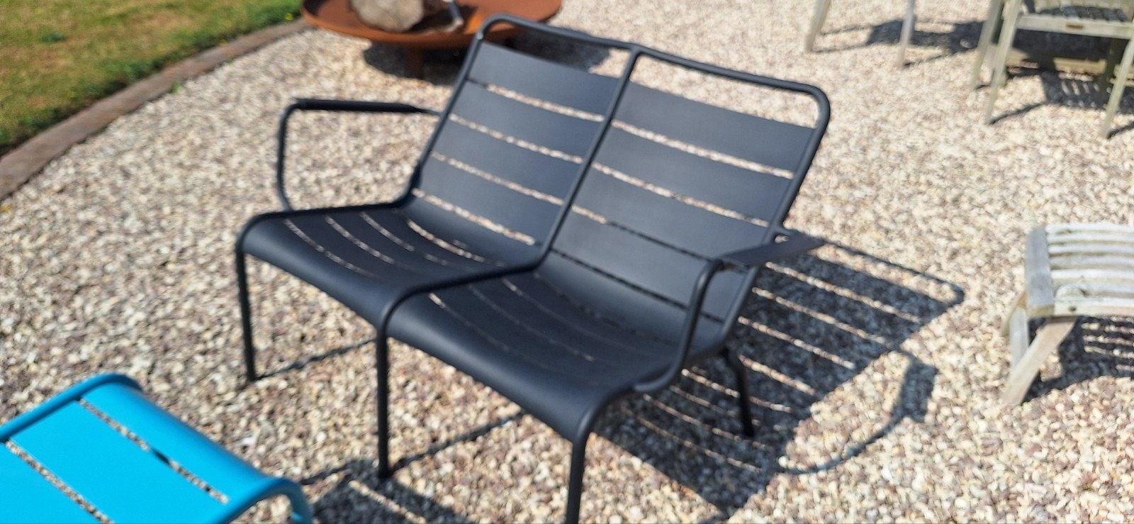 Fermob duo low armchair zetel in goede staat, Gebruikt, Aluminium, Loungeset, Bank