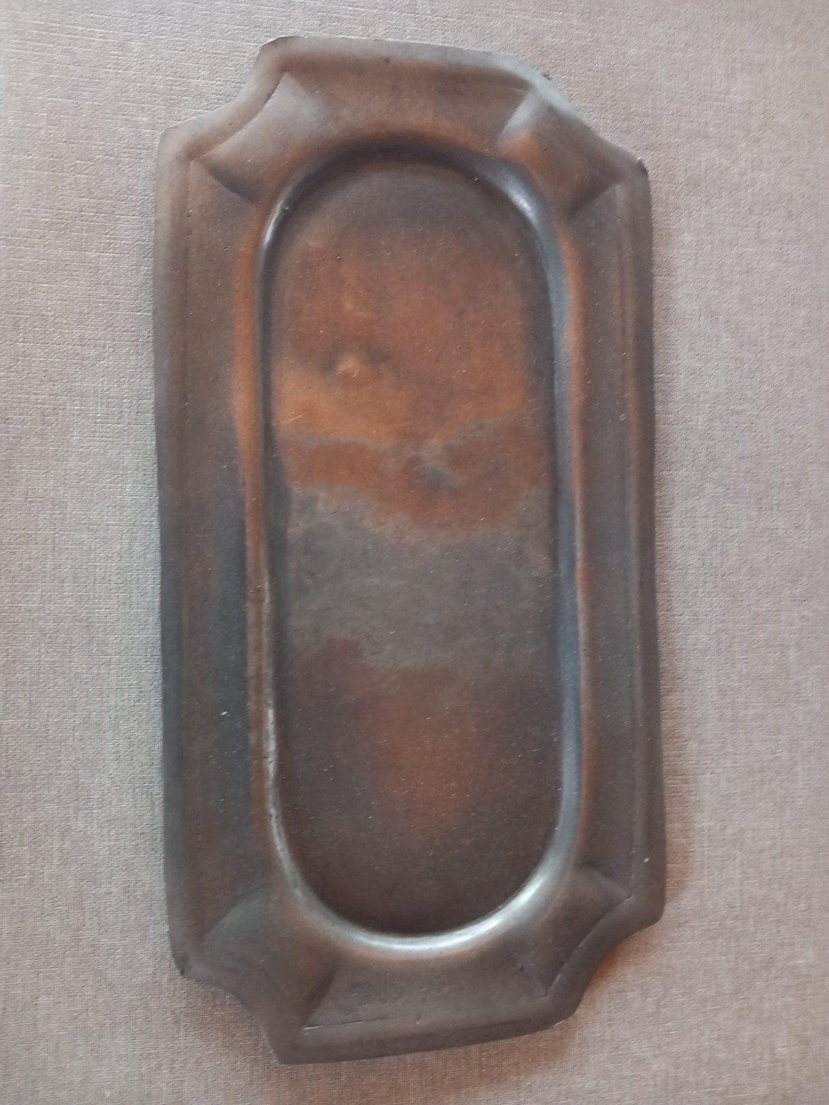 Vintage metalen dienblad – gemerkt, mooie patina, Ophalen, Koper
