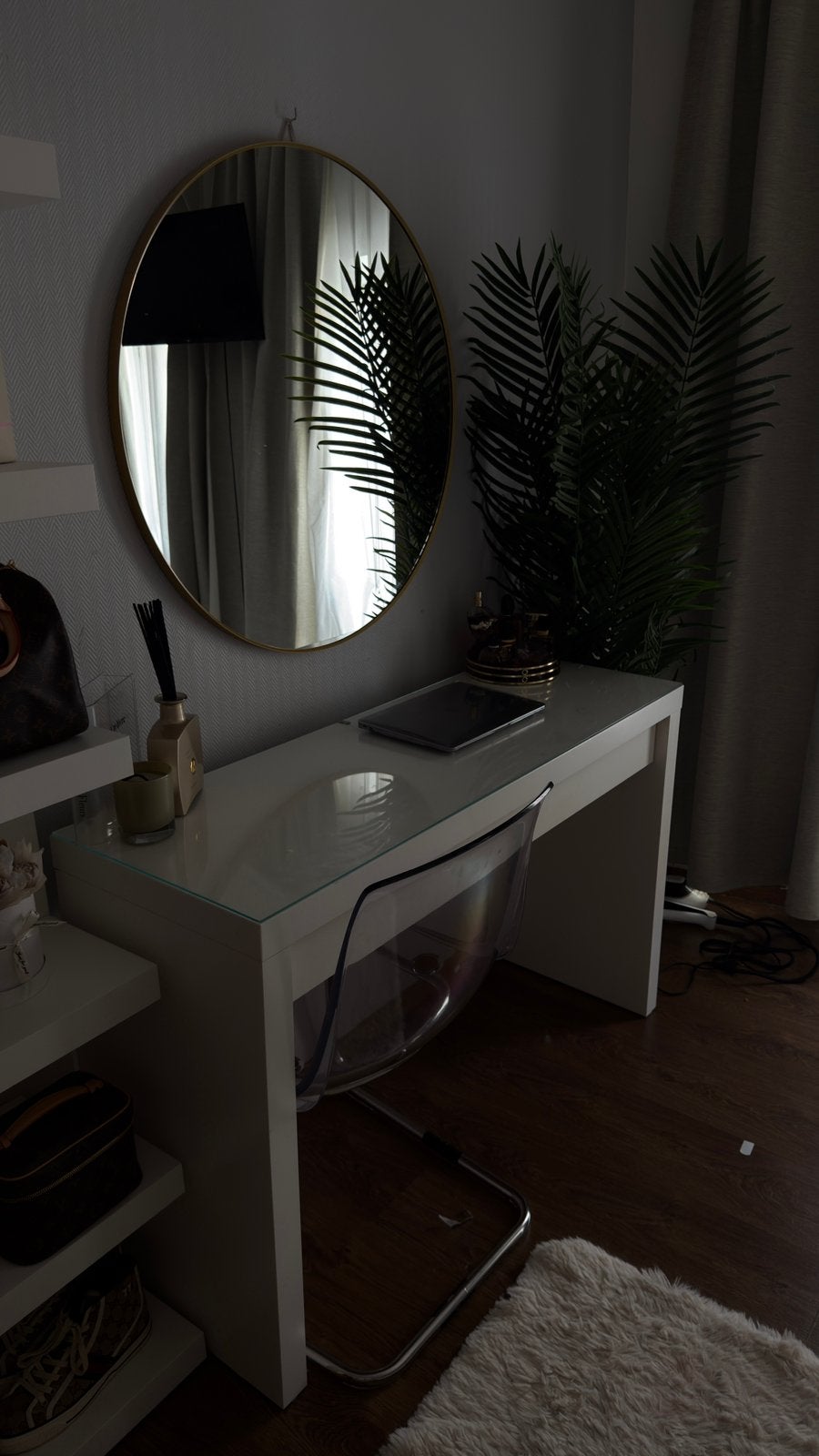Coiffeuse IKEA MALM blanche 120x41 cm, Enlèvement, Comme neuf, Verre