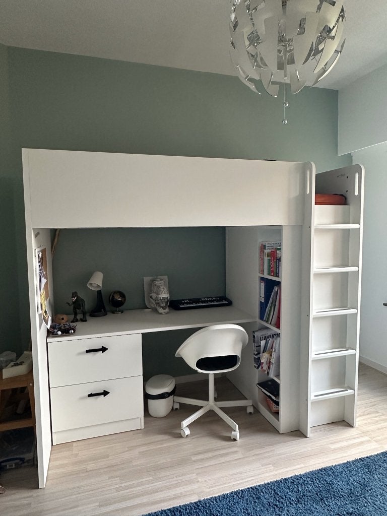 IKEA SMÅSTAD lit mezzanine 90x200 + bureau + armoire, 90 cm, 180 à 200 cm, Enlèvement, 200 cm