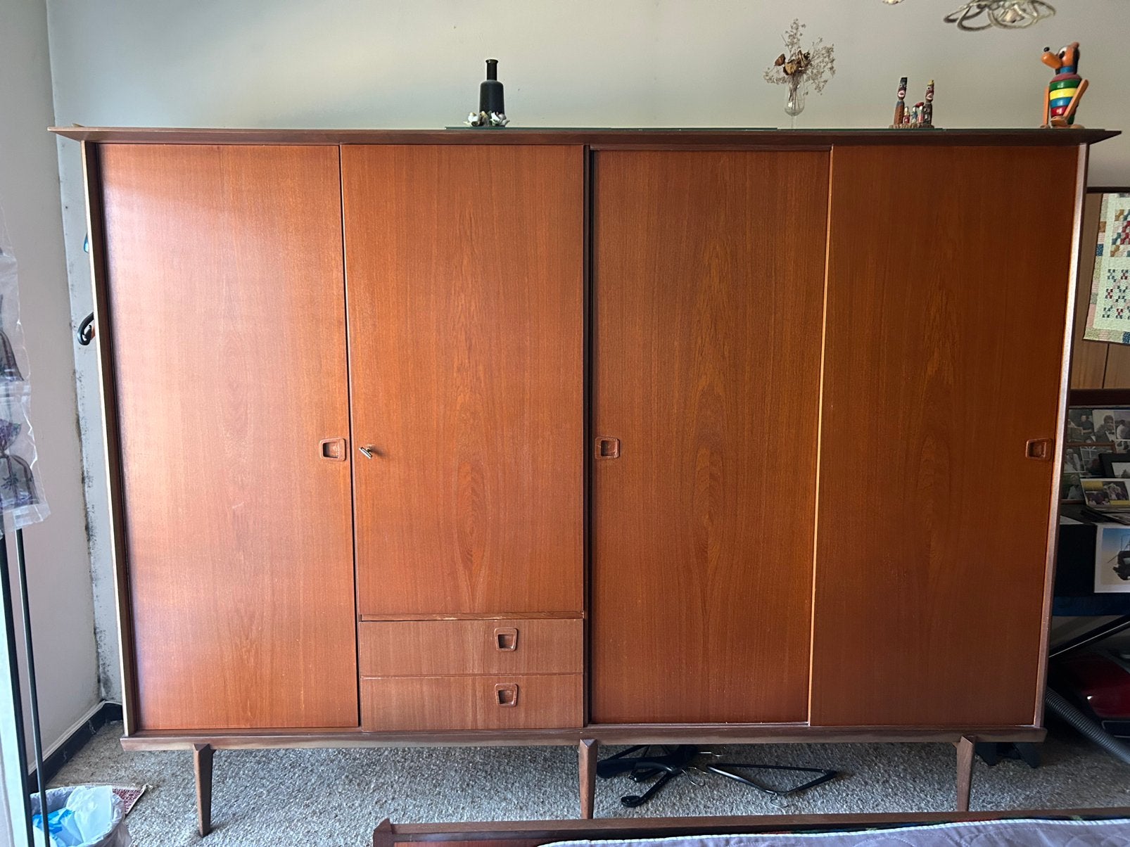 Vintage mid century kast slaapkamer jaren 60, Huis en Inrichting, Kasten | Dressoirs, Ophalen, Gebruikt, Vintage mid century 60