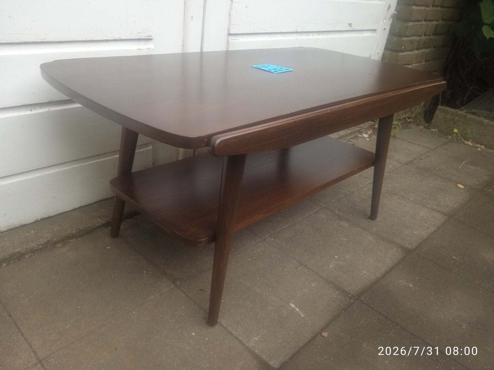 Teak salontafel omkeerbaar blad jaren 60., Antiek en Kunst, Antiek | Meubels | Tafels, Ophalen