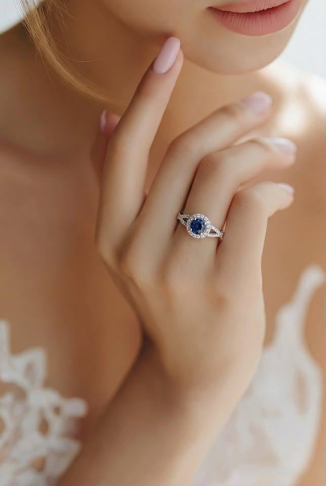Bague Neuve OR 18K Saphir & Diamants Naturel + Certificat, Bijoux, Sacs & Beauté, Neuf, Or, Or, Enlèvement