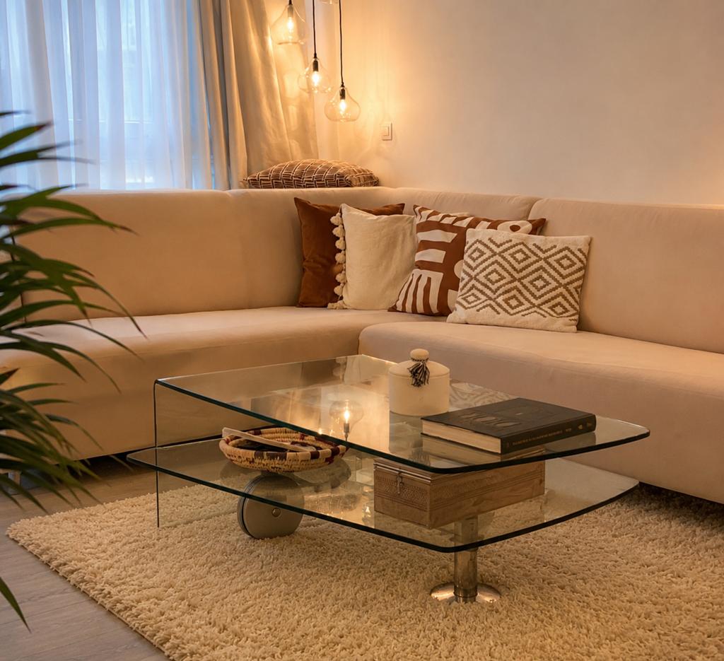 Table basse en verre design, Enlèvement ou Envoi, Comme neuf, Verre