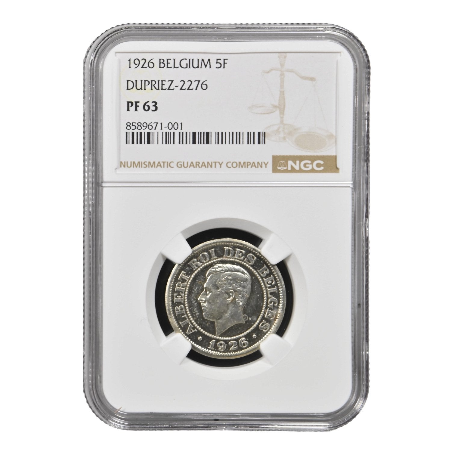 Belgique 5 Francs 1926 ESSAI R2 TOP POP, Enlèvement