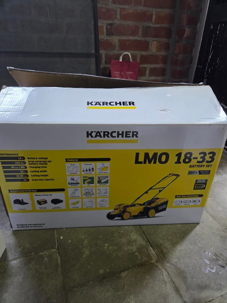 Karcher grasmaaier 18V/ 5AH nieuw, Ophalen of Verzenden