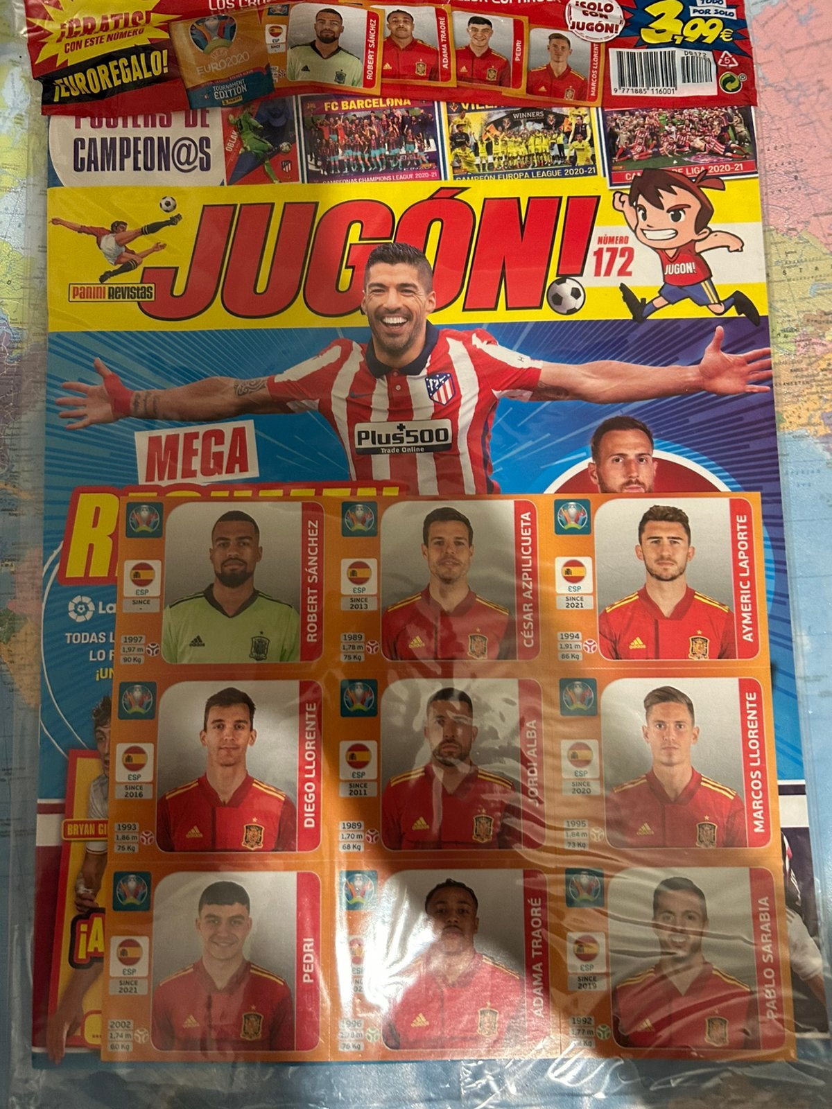 Panini Spanje ‘ Jugon update euro 2020 ‘, Ophalen of Verzenden, Zo goed als nieuw, Meerdere stickers