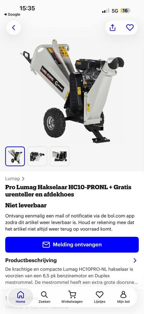 Lumag Hakselaar HC10-pro, Jardin & Terrasse, Déchiqueteurs, Enlèvement, Comme neuf