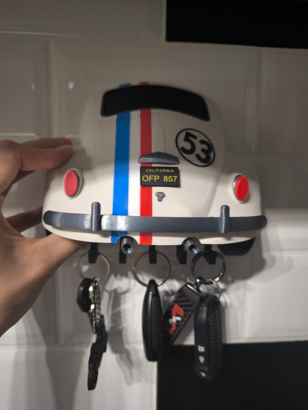 Nieuwe VW kever (Herbie) sleutelhouder 

Ideaal voor de VW l, Enlèvement ou Envoi