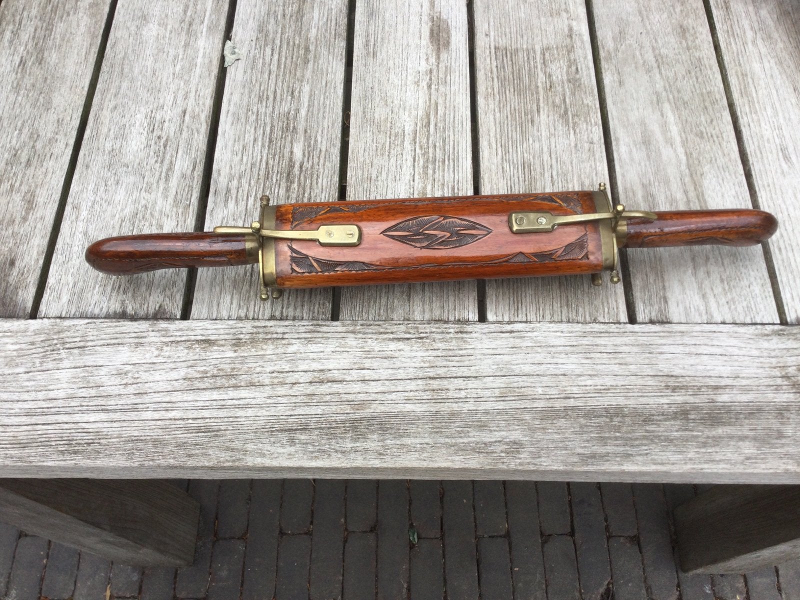 Vintage houder met mes en vork India, Antiek en Kunst, Ophalen of Verzenden