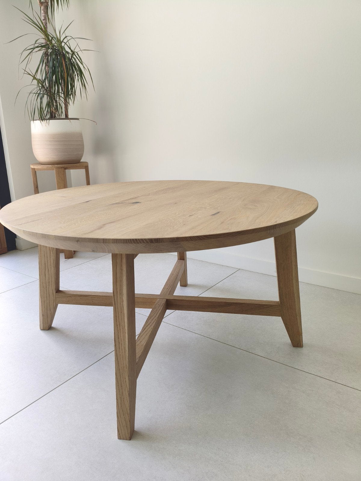grote massief eiken salontafel, Ophalen, 50 tot 100 cm, Nieuw, 50 tot 100 cm