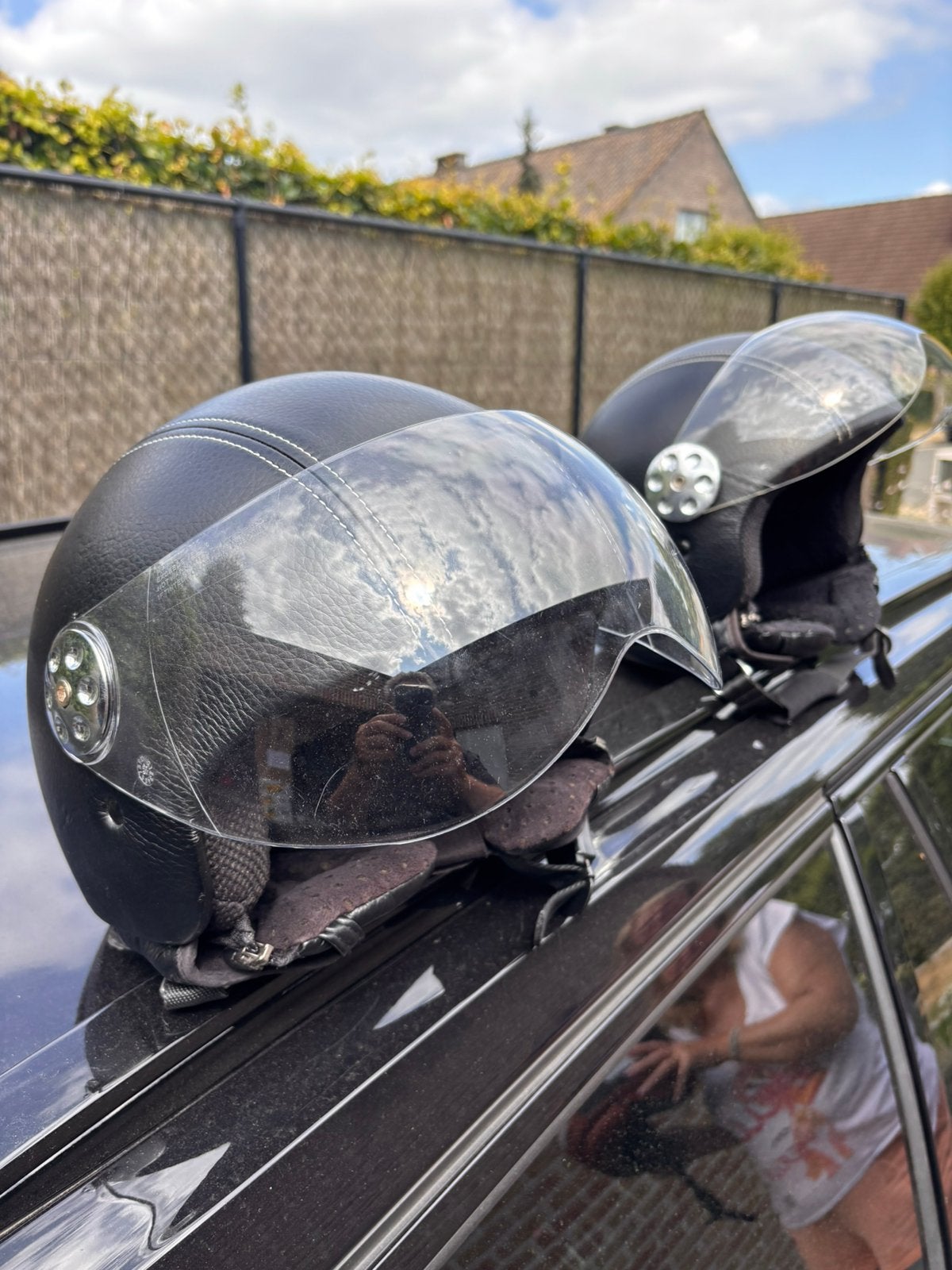 Motorhelm zwart S/M (2 stuks), Ophalen, Gebruikt