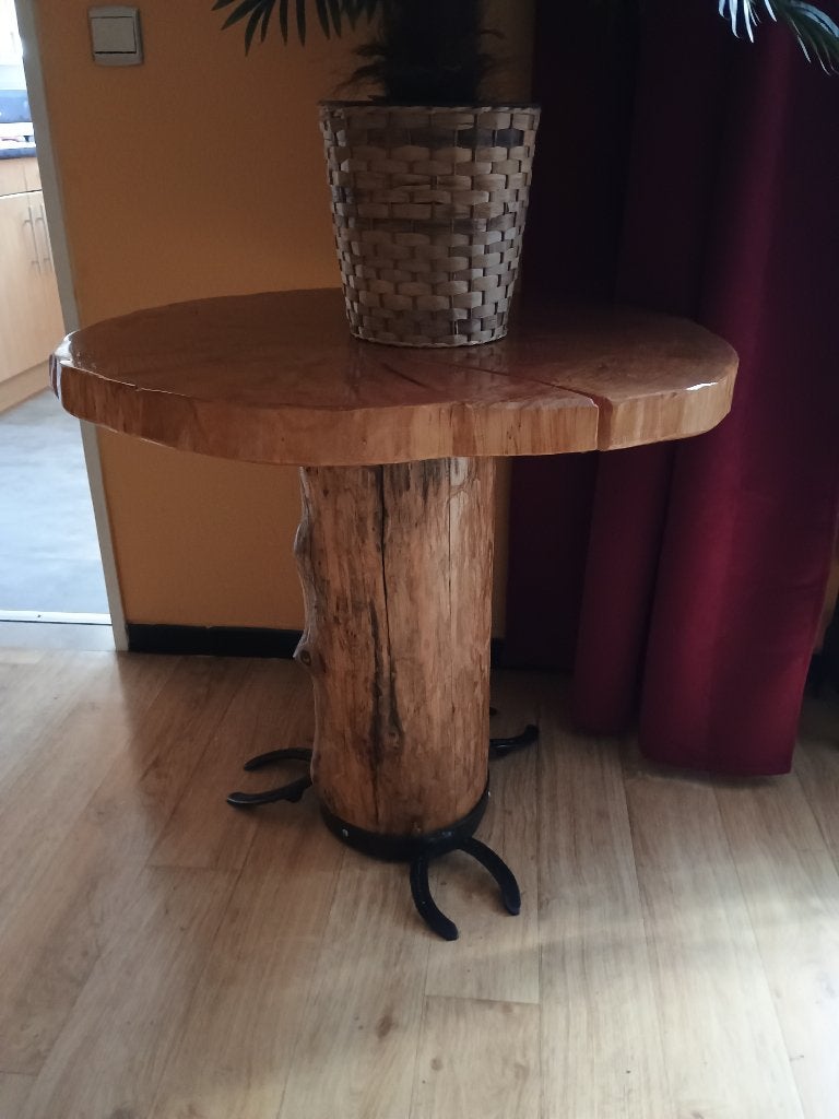 bij zet tafel, Ophalen, Rond, Zo goed als nieuw, 60 cm of meer