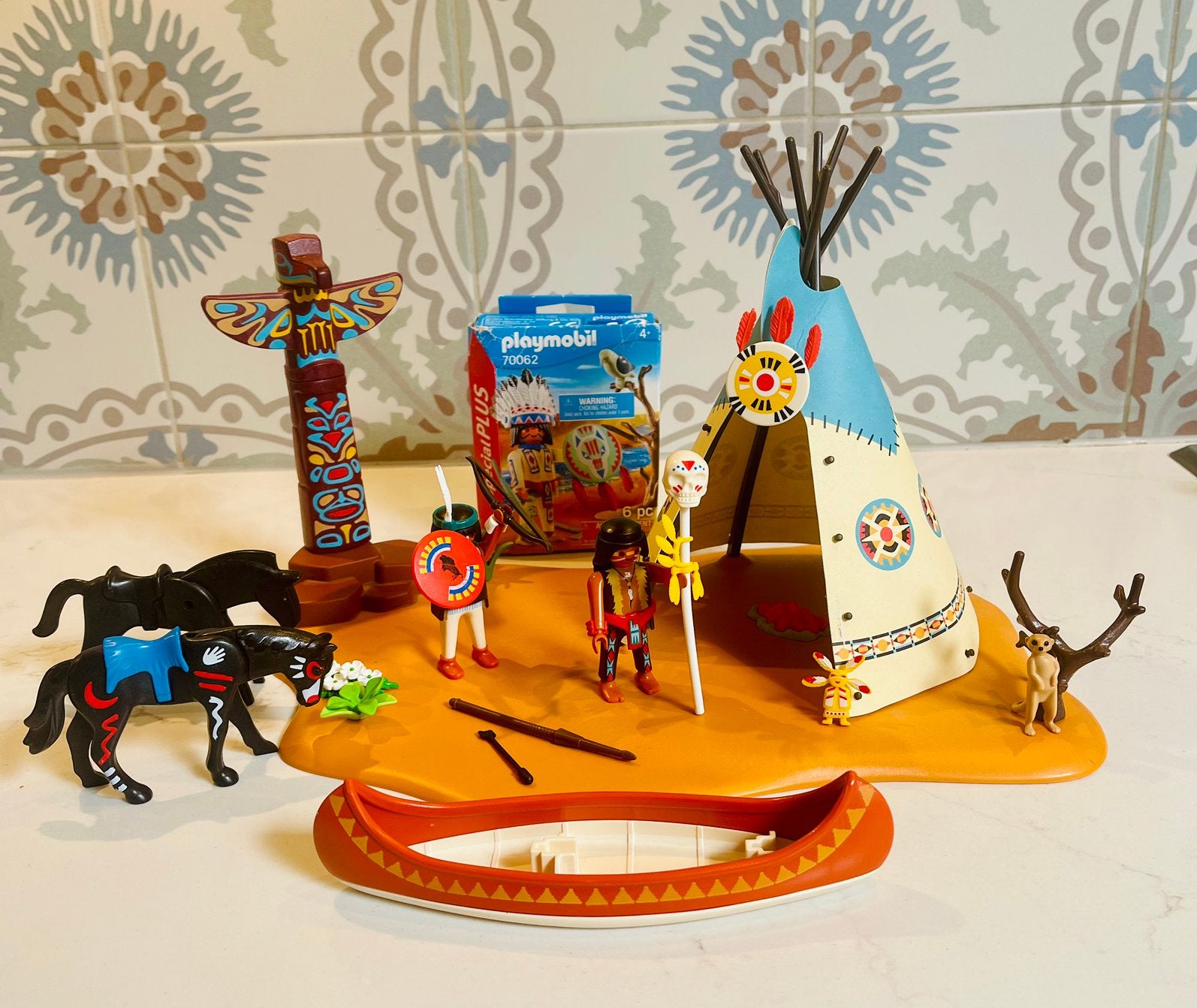 Campement indien plaumobil, Enlèvement ou Envoi, Autres séries, Kit complet, Utilisé