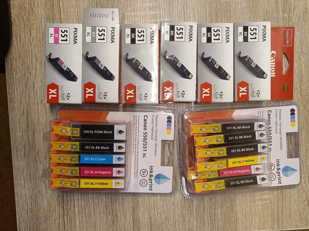 inktcartridges canon 550/551 XL, Ophalen of Verzenden, Nieuw, Cartridge, Canon