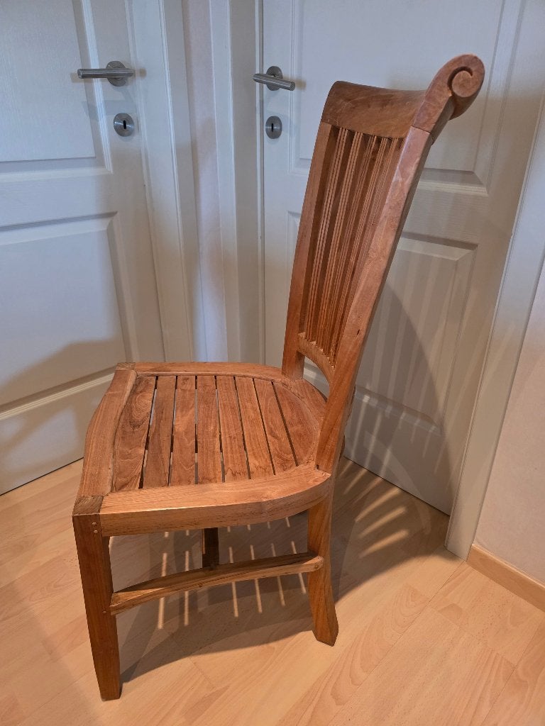 Houten landelijke eetkamerstoelen, Huis en Inrichting, Stoelen, Ophalen, Bruin, Vier, Hout