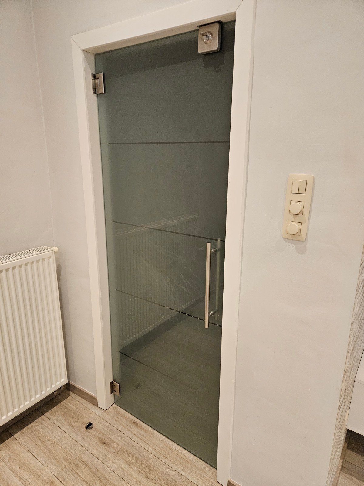 glazen deur Thys 78cm met slot, Doe-het-zelf en Bouw, Ophalen, Gebruikt, Minder dan 80 cm, Binnendeur