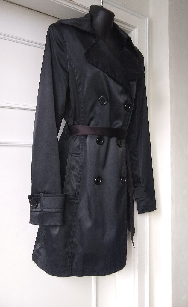 Zara ♣️ trench coat / regenjas, zwart, maatje M (36-38), Ophalen of Verzenden, Maat 36 (S), Gedragen, Zara