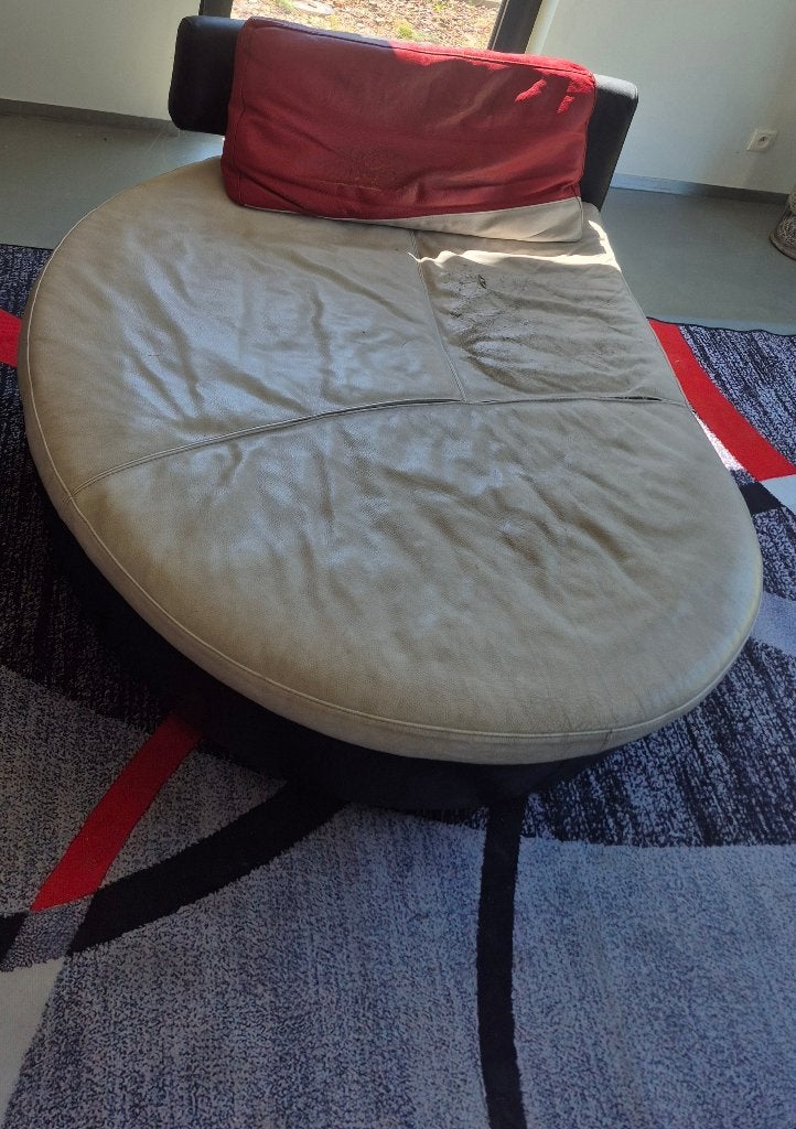 Lederen longchair, Ophalen, Gebruikt, Leer