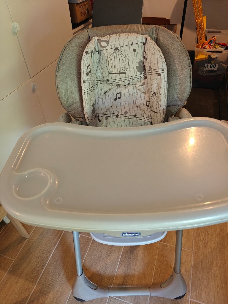 Chaise haute Chicco Polly, Enlèvement, Utilisé, Chaise évolutive, Plateau amovible