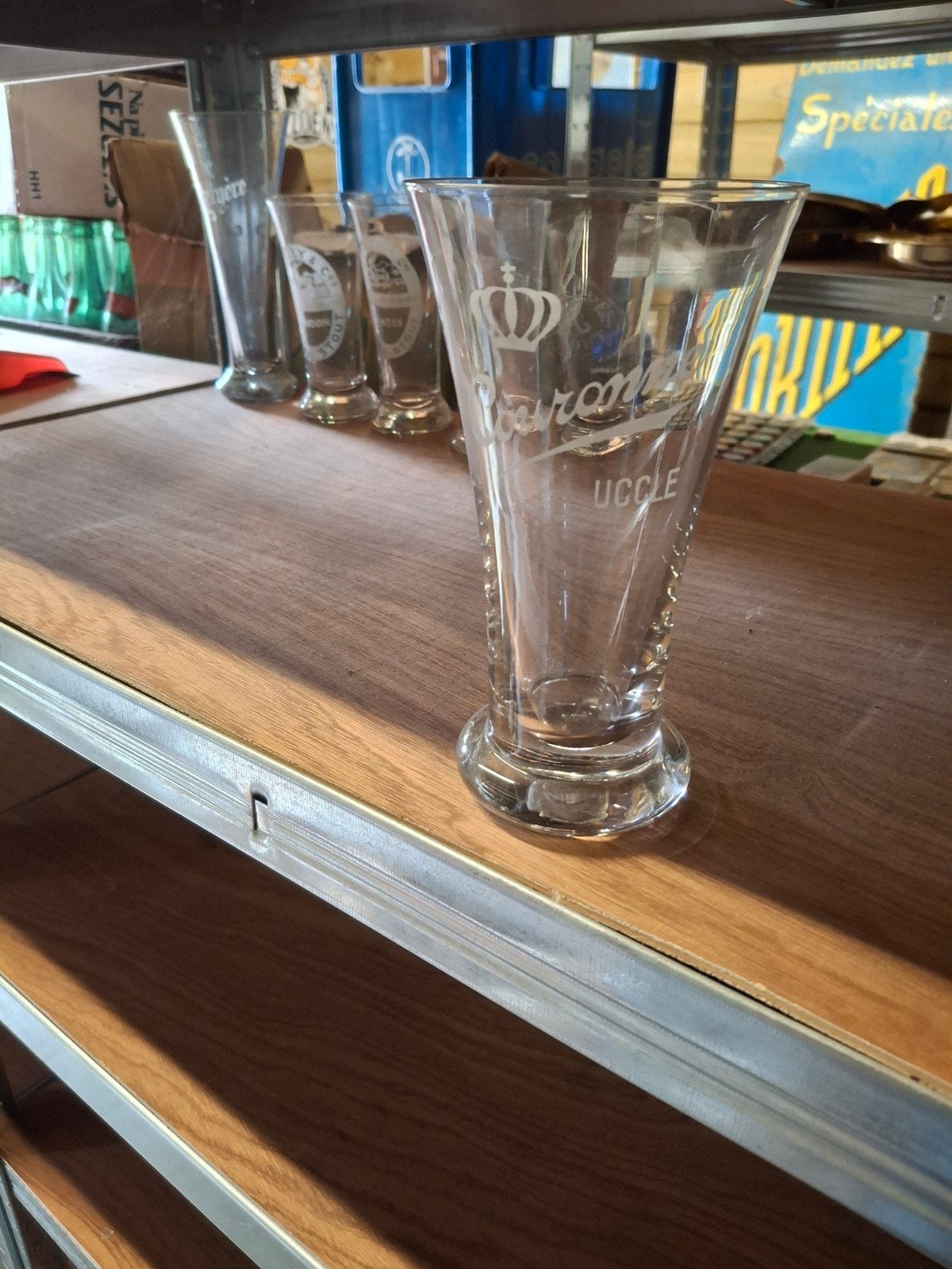 oud gezuurd bierglas couronne uccle, Enlèvement ou Envoi