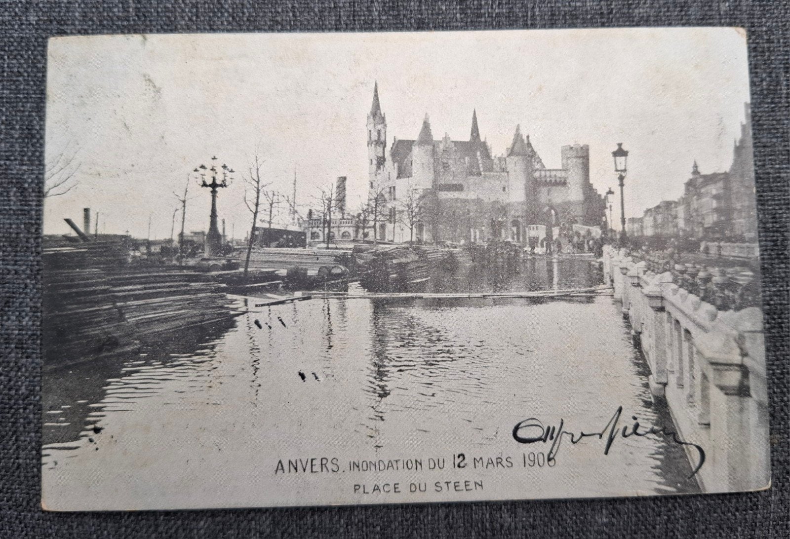 Anvers place du steen. Inondation du 12 mars 1906, Ophalen of Verzenden, Gelopen, Antwerpen