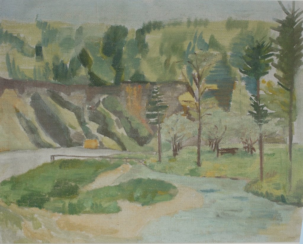 Medard Tytgat (1915-1997): Landschap (O/D, 42 x 37 cm), Ophalen of Verzenden, Olieverf, Landschap