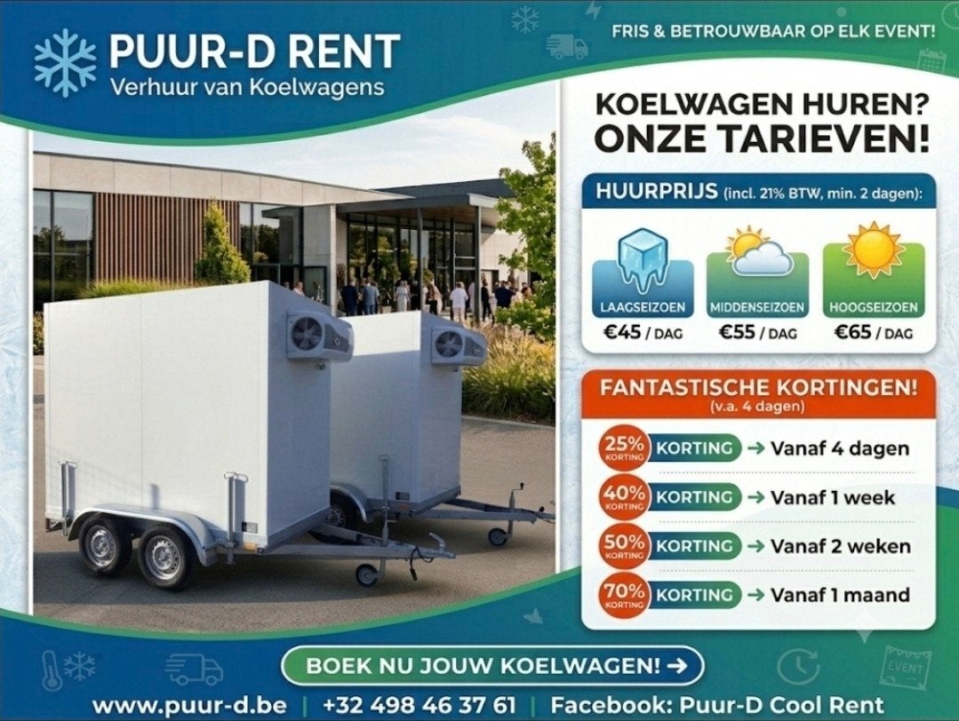 Koelwagen koelaanhanger koelremorque rijbewijs B & BE, Ophalen, Zo goed als nieuw
