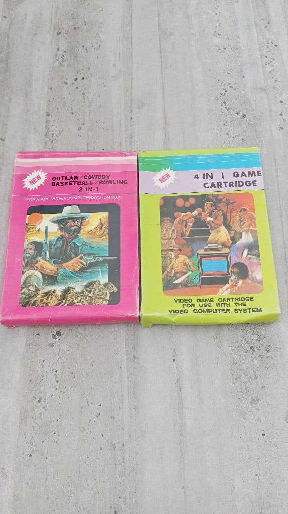Atari 2600 2 in 1 + 4 in 1 game cartridge met originele doos, Games en Spelcomputers, Games | Atari, Gebruikt, Atari 2600, Ophalen of Verzenden
