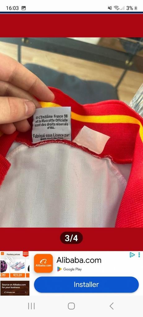 Maillot fan france espagne, Enlèvement ou Envoi, Comme neuf