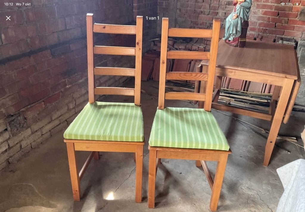 2 eetkamerstoelen, Huis en Inrichting, Ophalen, Twee, Bruin, Zo goed als nieuw