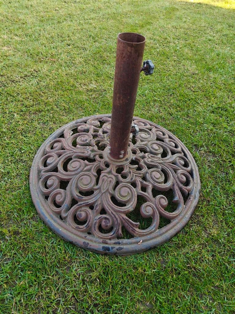 Gietijzeren parasolvoet, Tuin en Terras, Ophalen, Gebruikt, Minder dan 1 meter, Parasolvoet