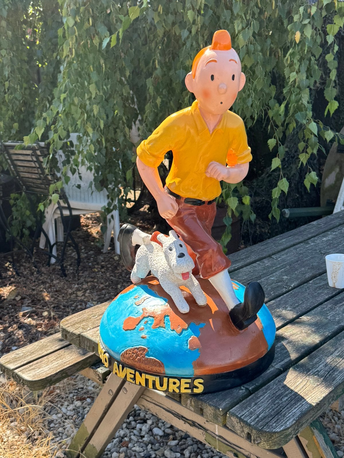 Grande statue de Tintin et Bobby, Enlèvement, Tintin, Utilisé, Statue ou Figurine