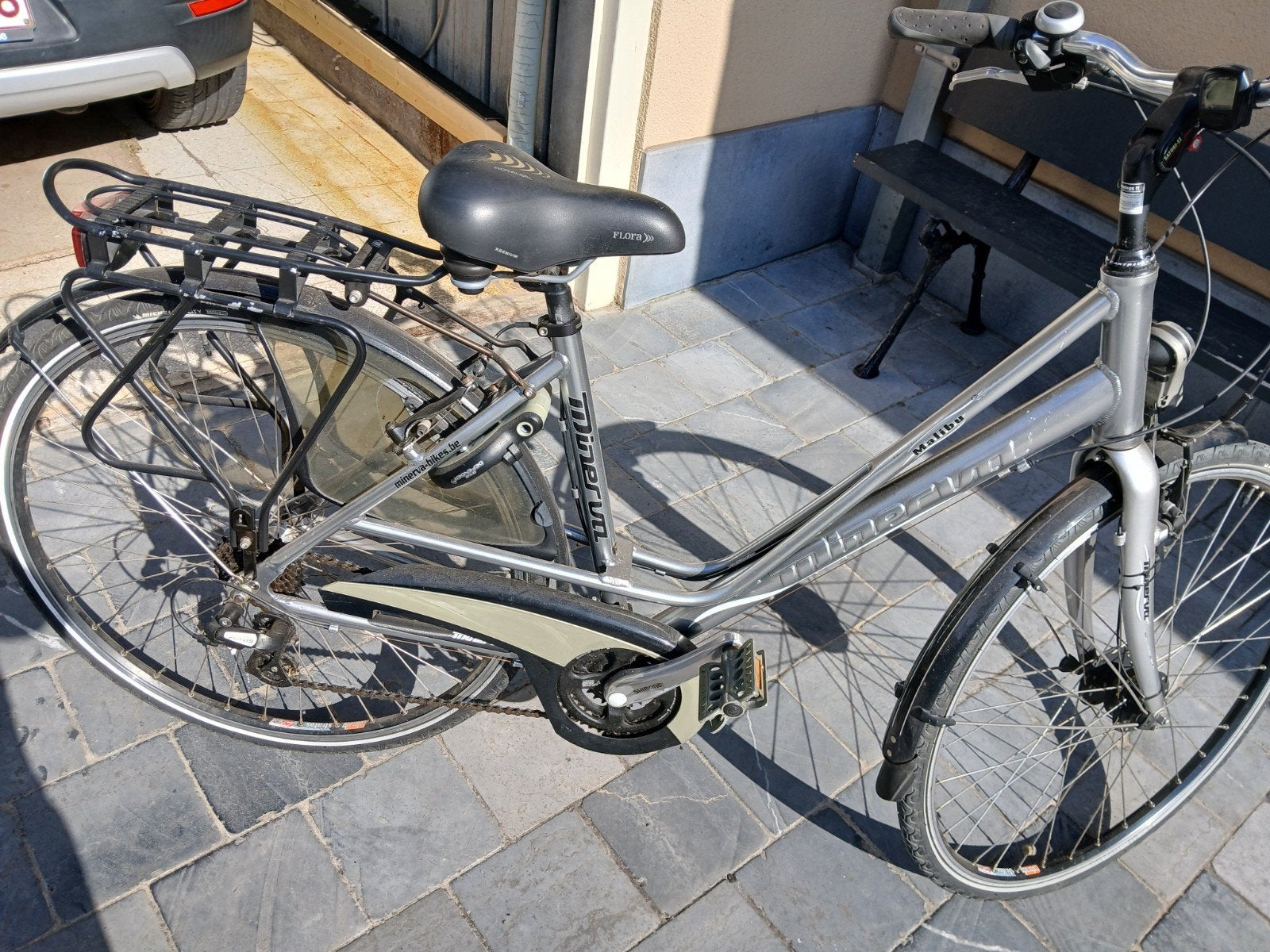 damesfiets weinig  mee gereden minerva  zilverkleurige, Ophalen, Gebruikt