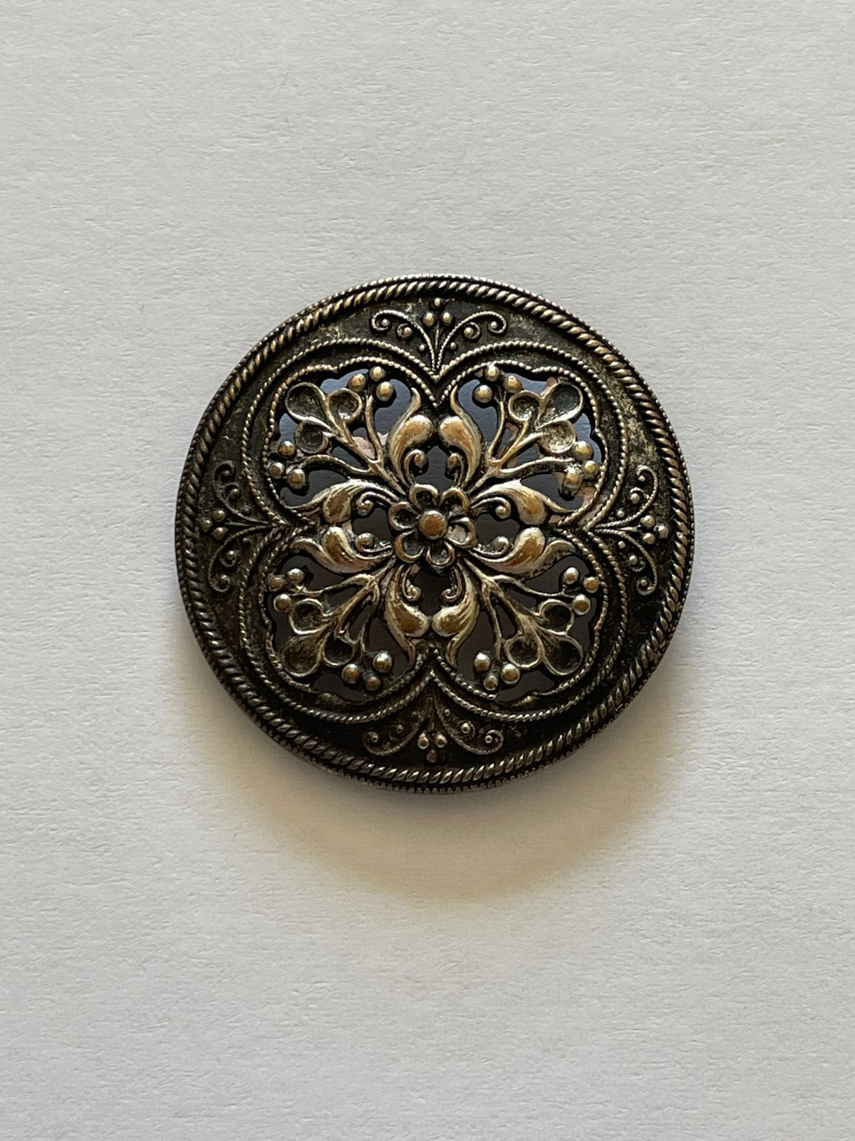 Filigran zilver juweel broche Filigrain Filigraan, Ophalen of Verzenden, Zilver