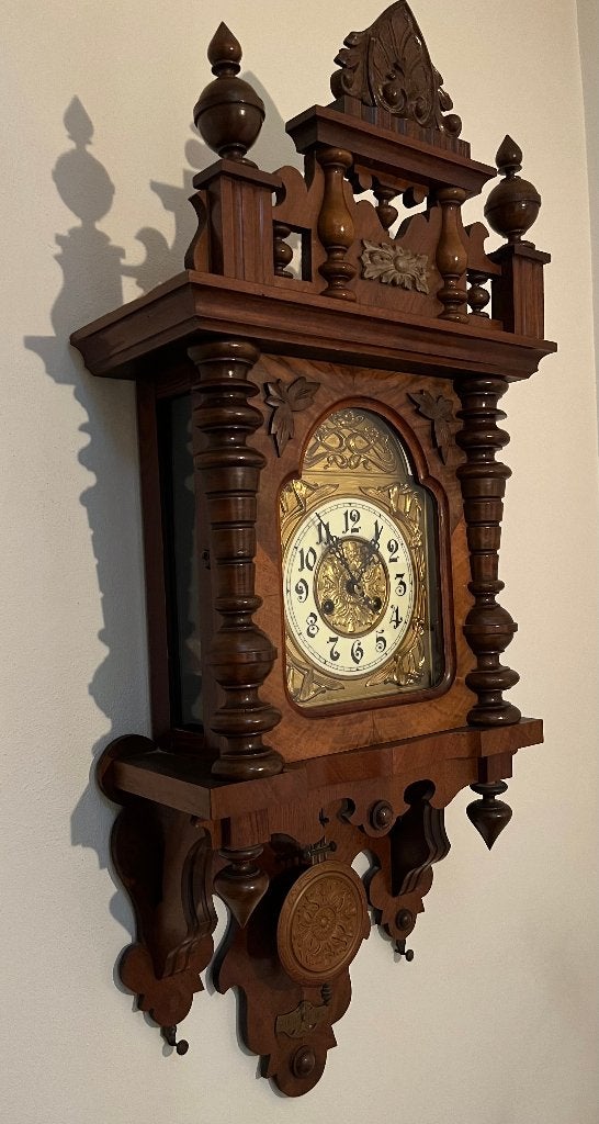 Antieke Duitse vrijslinger wandklok, Antiek en Kunst, Antiek | Klokken, Ophalen