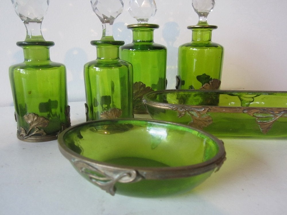 Ensemble Art nouveau ancien supports en bronze, vers 1900, Antiquités & Art, Enlèvement ou Envoi