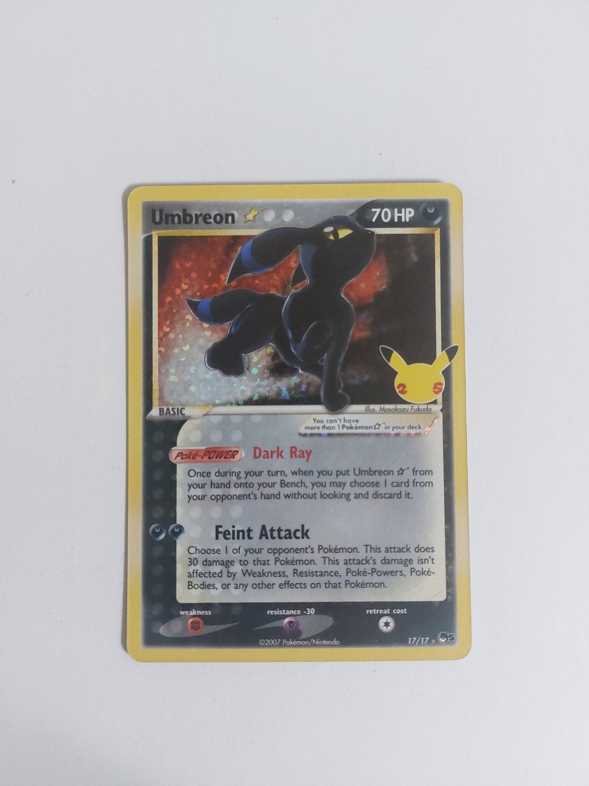 Umbreon Gold Star NM (CEL pop5 17), Enlèvement